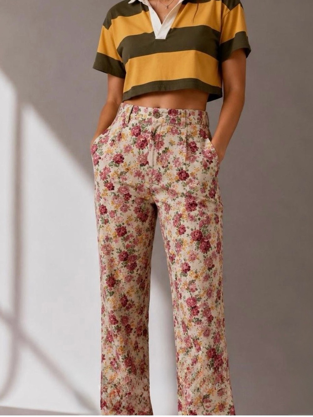 NWOT Teddy Fresh Floral Pleated Trouser Pants Size 27 - Picture 15 of 15
